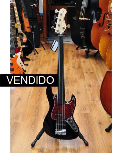 Sadowsky MetroExpress 21 Fret Hybrid PJ Fretless 5 Solid Black High Polish